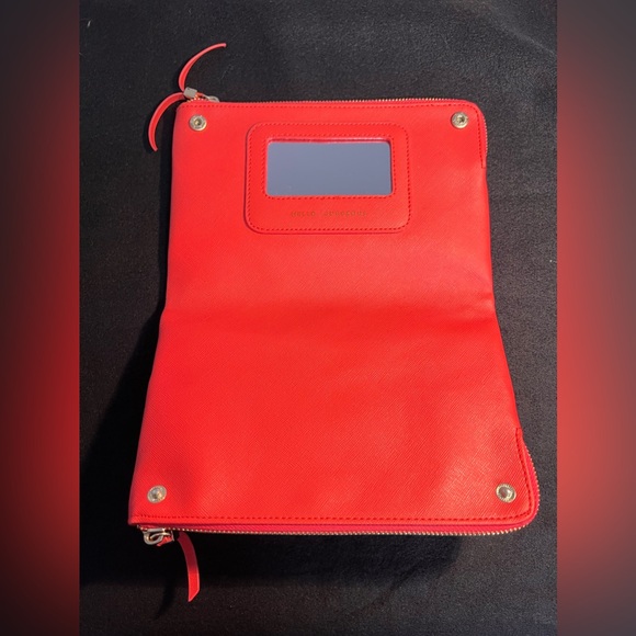 STELLA & Dot ORANGE CLUTCH Laser Cut ZIP - Picture 5 of 12